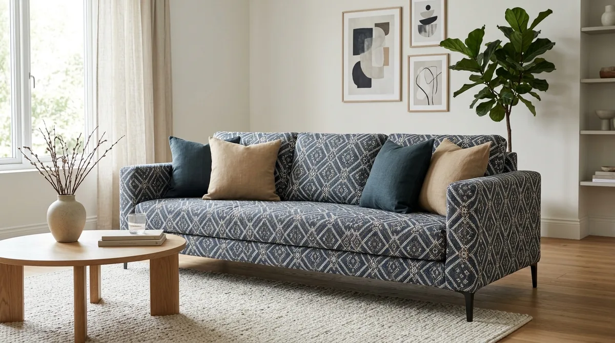Housse canapé motif : choisir l'imprimé, calculer les mesures et bien poser