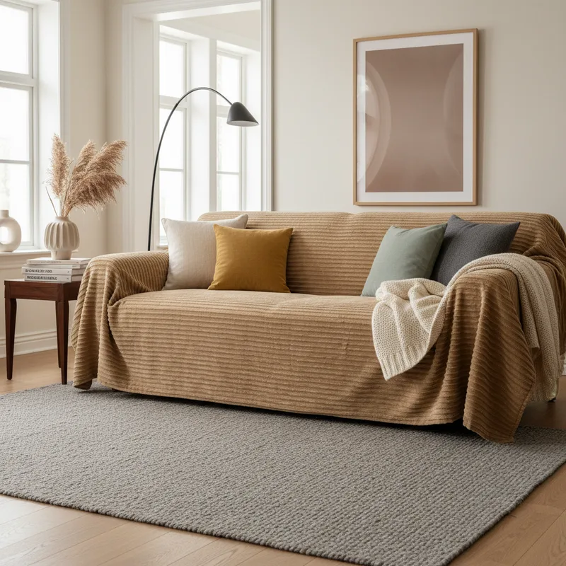 Housse canapé velours côtelé : guide complet pour choisir et poser