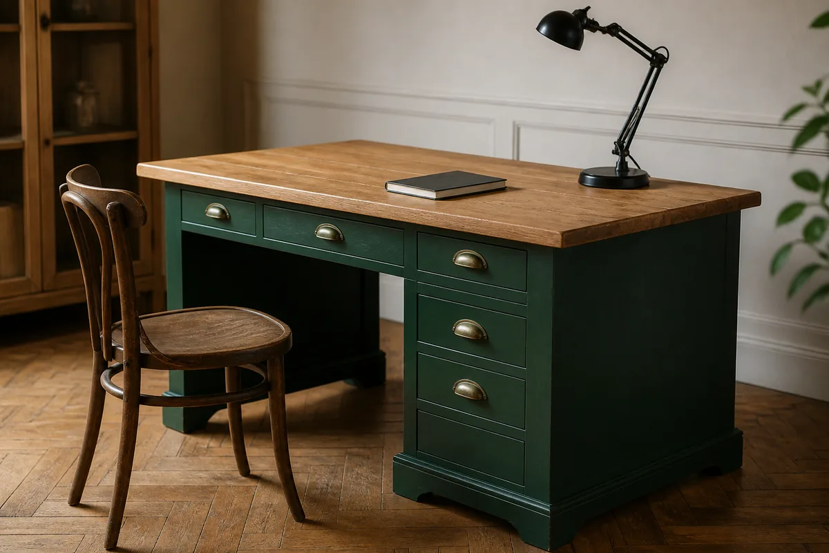 Relooker un bureau ancien : plateau, tiroirs et finitions